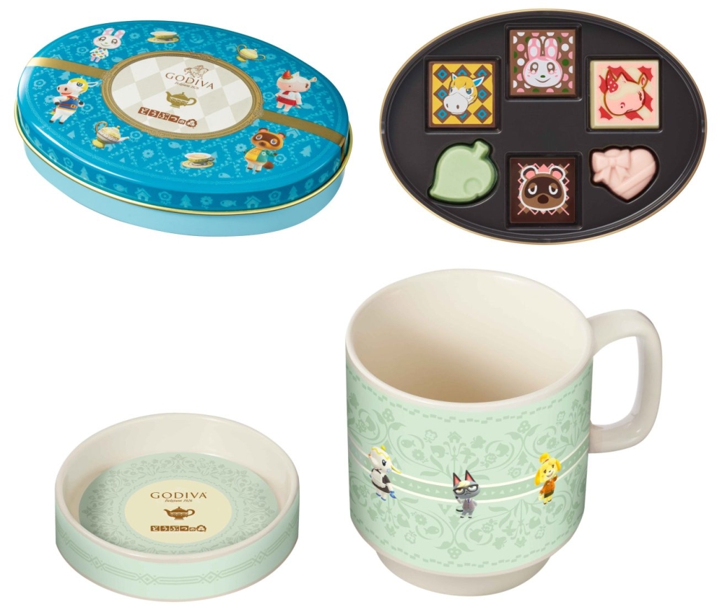 ゴディバ meets どうぶつの森 アソートメント/Blue 6粒入 フタ付きティーマグカップセット