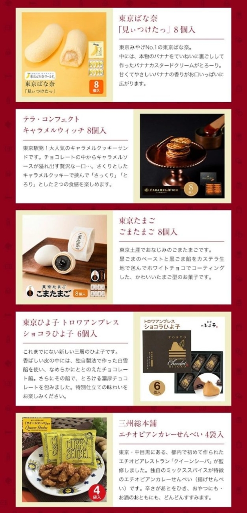「東京みやげ福袋」ラインアップ1
