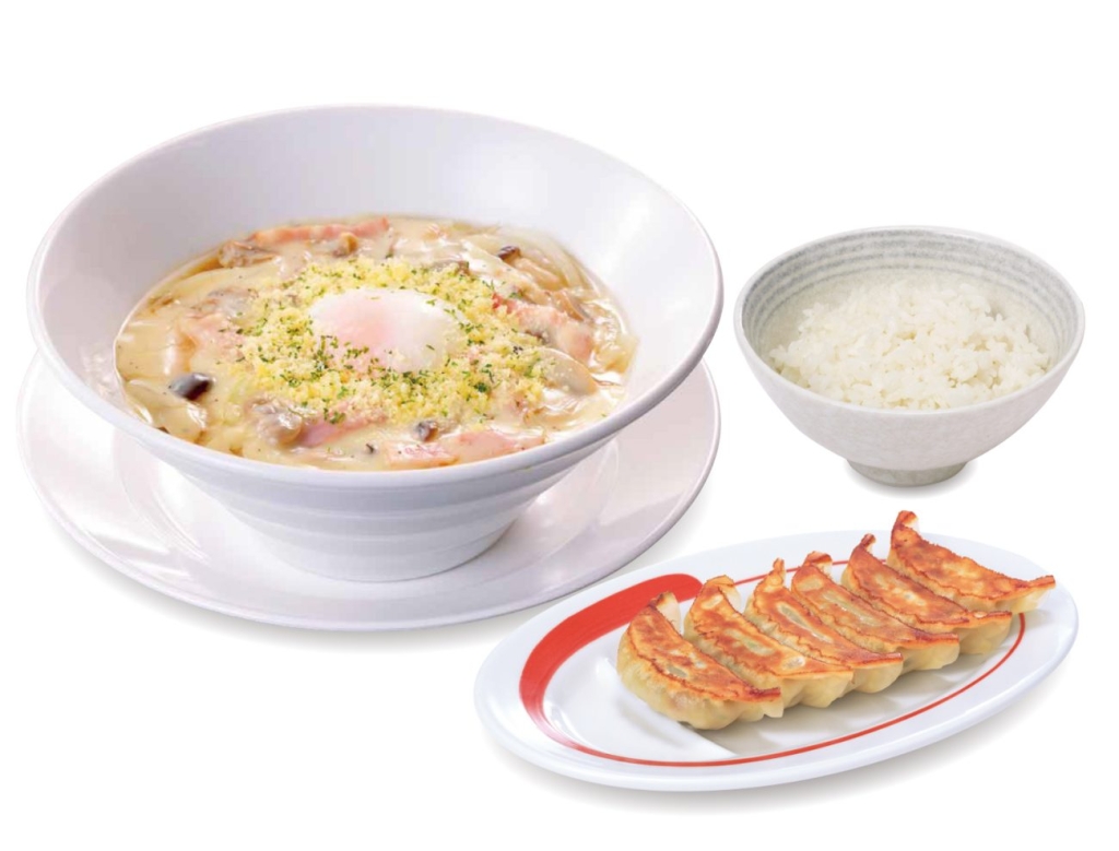 「カルボらーめん餃子ライスセット」