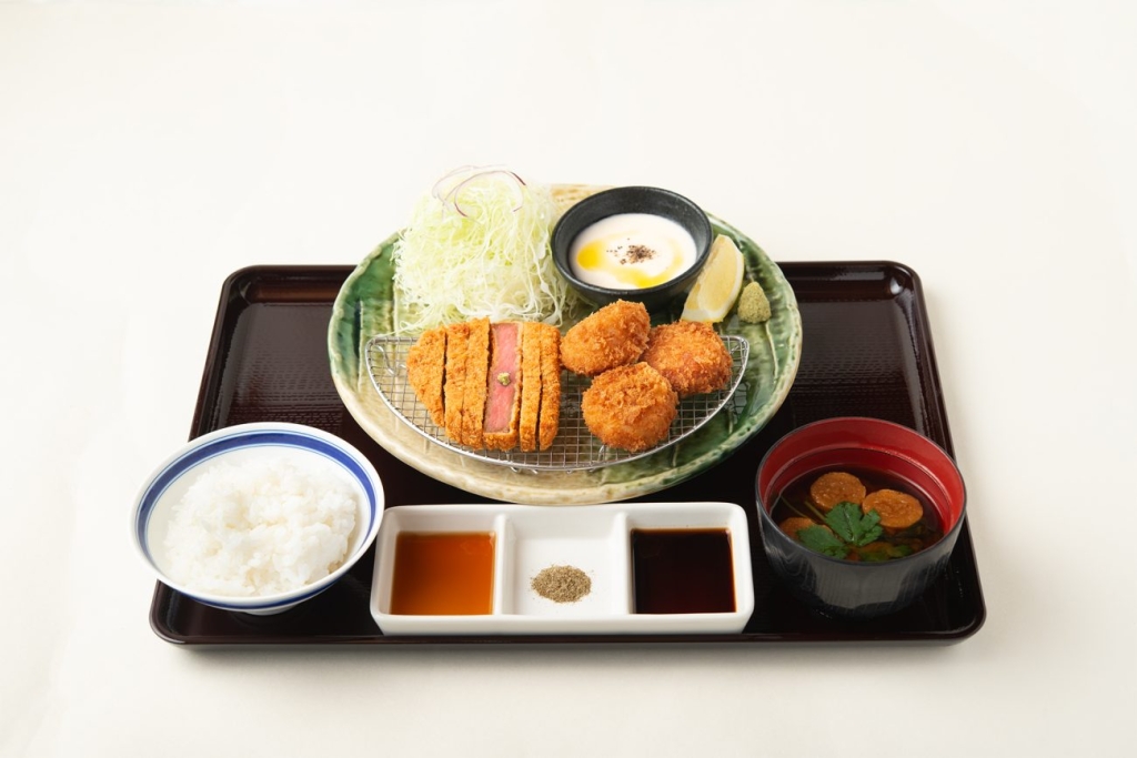 牛サーロインカツと帆立カツ膳