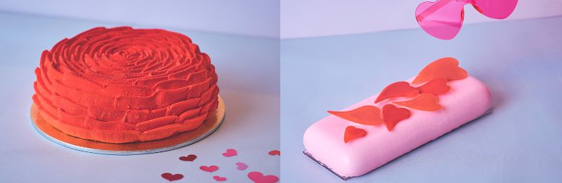 (左から)ローズ/メロメロロングケーキ