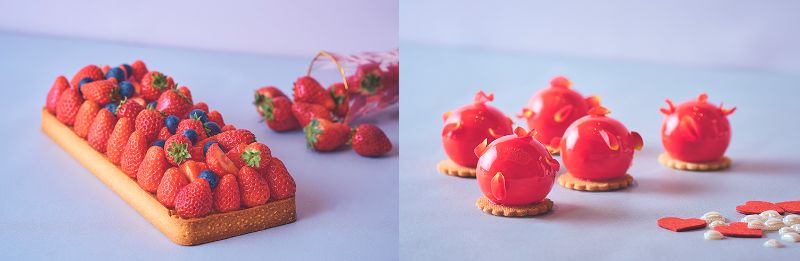 (左から)フレッシュストロベリータルト/メロメロボール