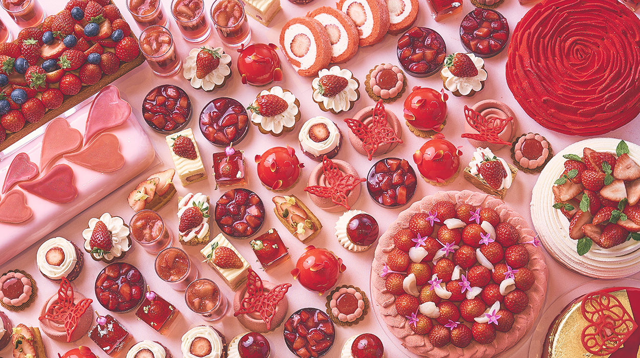 イチゴ尽くしのスイーツビュッフェ「ストロベリーにメロメロ」を開催