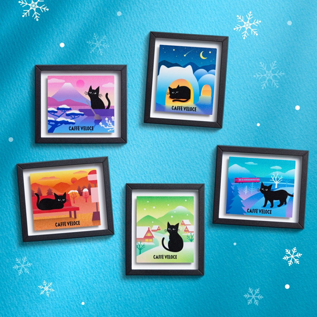 「黒ねこ額縁マグネット」