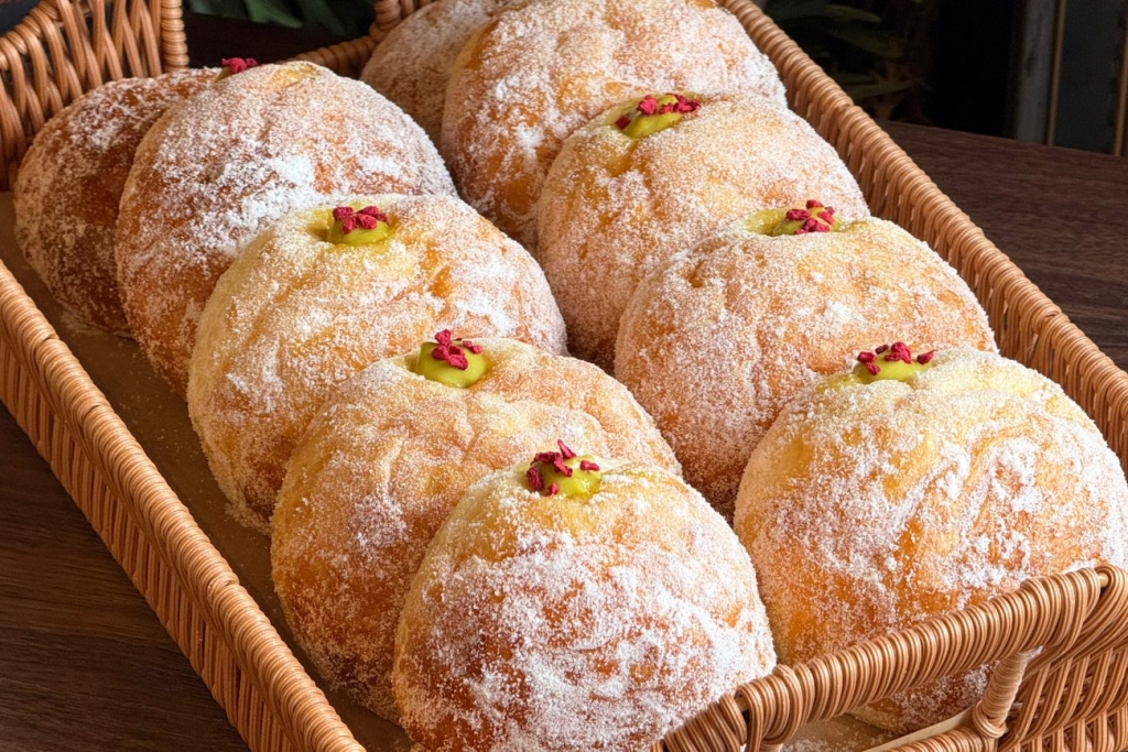 【新作】生ベーグルドーナツ(ピスタチオカスタード) / 421円(税込)