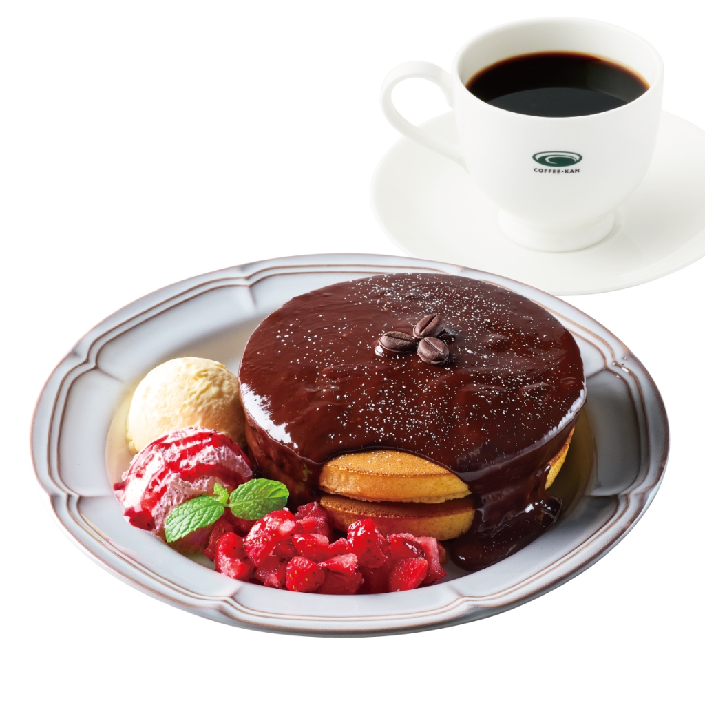 とろける濃厚チョコレートホットケーキ~ストロベリーホイップを添えて~