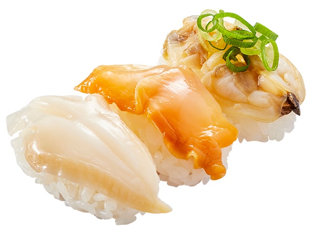 『3種の貝食べ比べ』三貫270円~