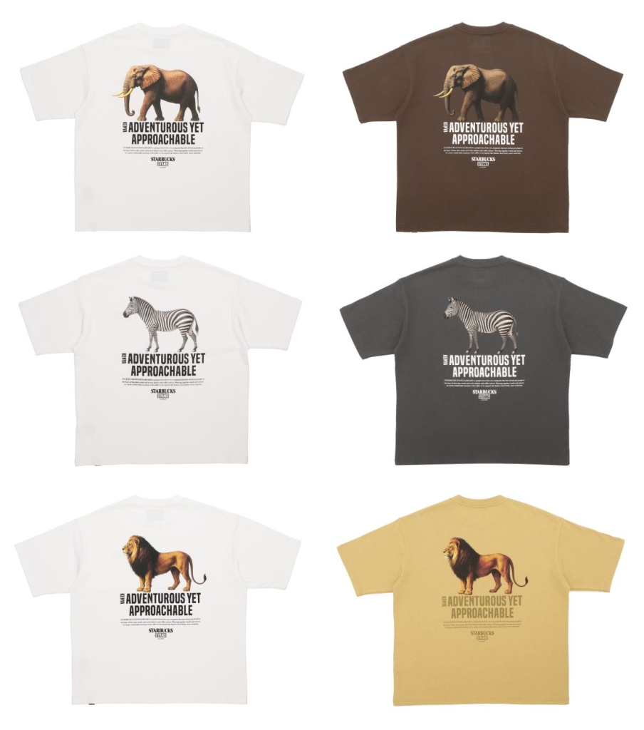 STARBUCKS STAND by BEAMS アニマルプリントTシャツ
