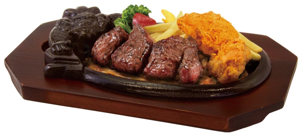 炭焼き黒毛アンガスロースカットステーキ＆ビリチキ