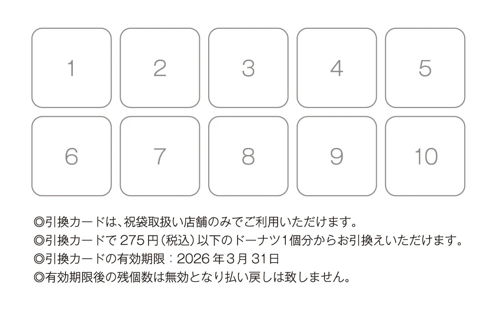 ドーナツ10個引換券 裏