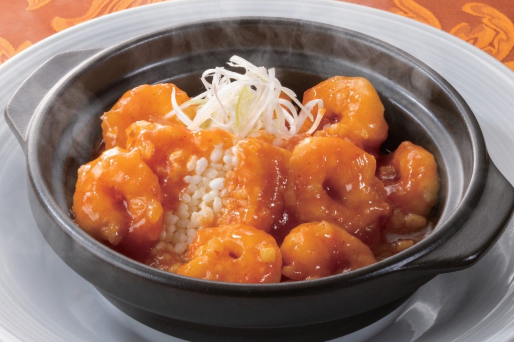 バーミヤン「エビチリ熱々おこげ」