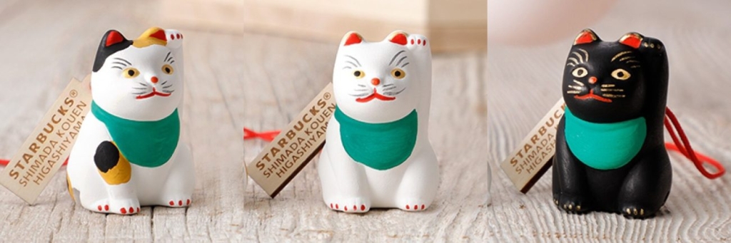 縁起物チャーム招き猫土鈴(ミケ、シロ、クロ)