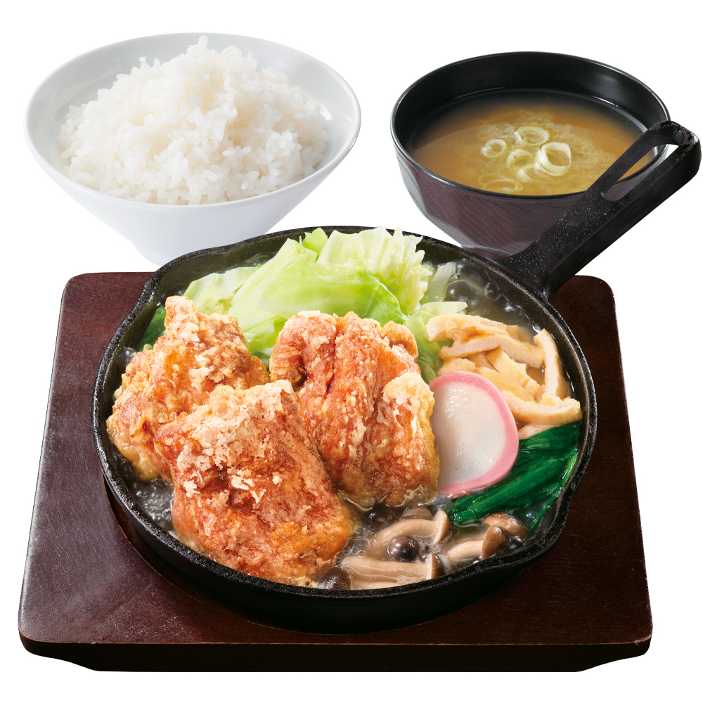 出汁生姜からあげの塩ちゃんこ盛り定食