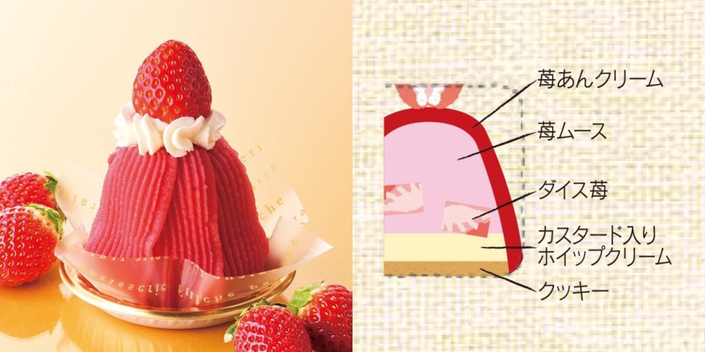 濃い苺のモンブラン