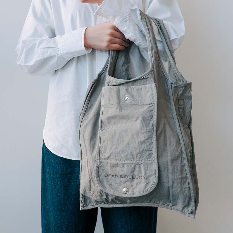 DEAN & DELUCA「天然染めショッピングバッグ葡萄 グレー」