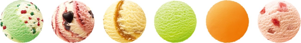 好きなポップスクープサイズのアイスを6個選ぶ