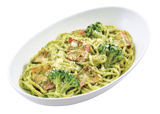 ベーコンのバジルクリーム