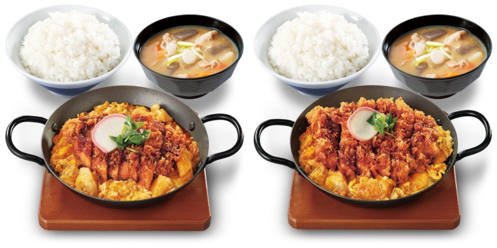 「出汁醤油カツ on the 親子鍋定食」梅／竹