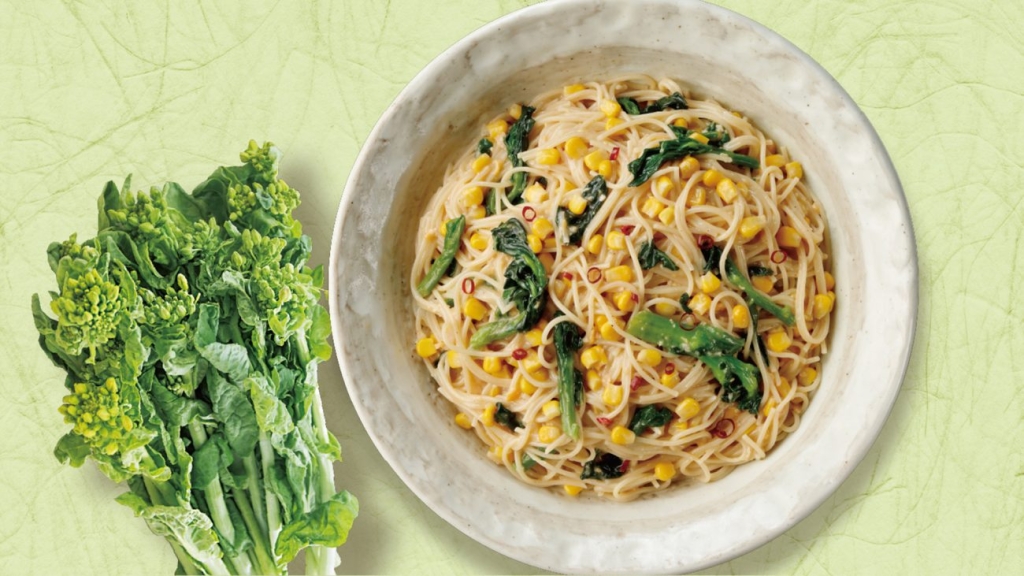 菜の花のたまごペペロンチーノ