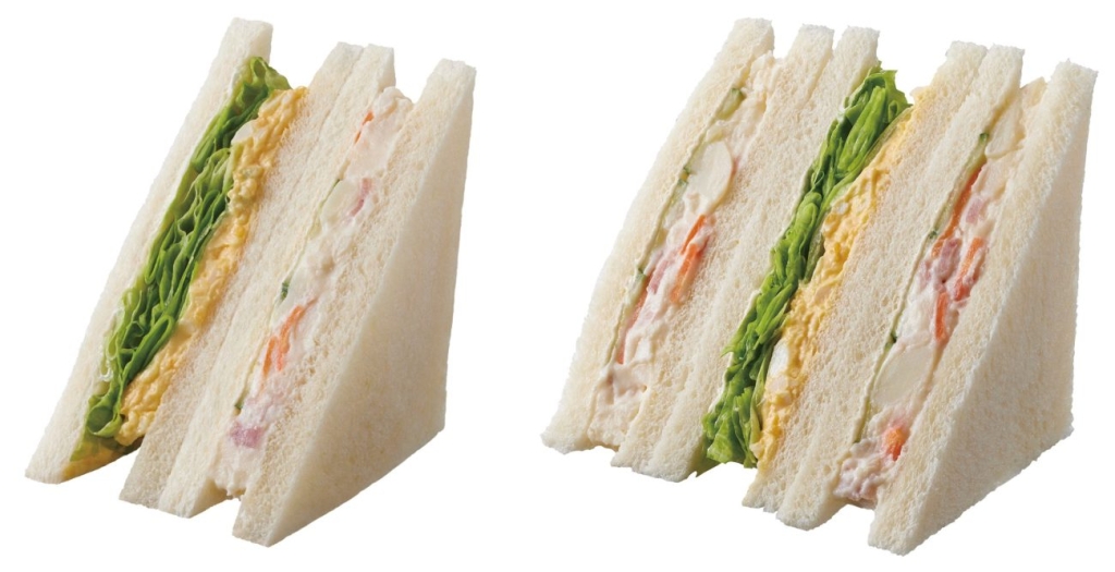 従来品と「盛りすぎ!ポテトたまごサンド」