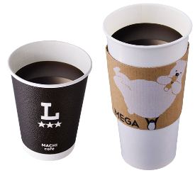「ホットコーヒー(L)」と「メガホットコーヒー」