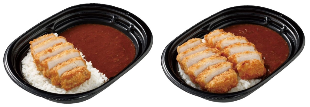 従来品と「盛りすぎ!カツカレー 中辛」