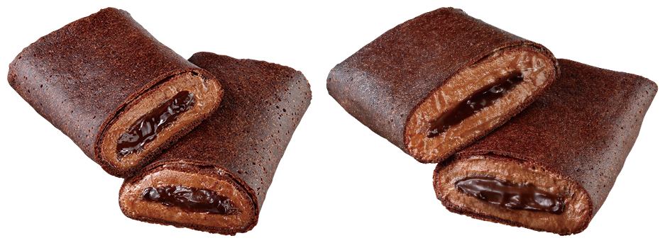 従来品と「盛りすぎ!くちどけショコラクレープ」