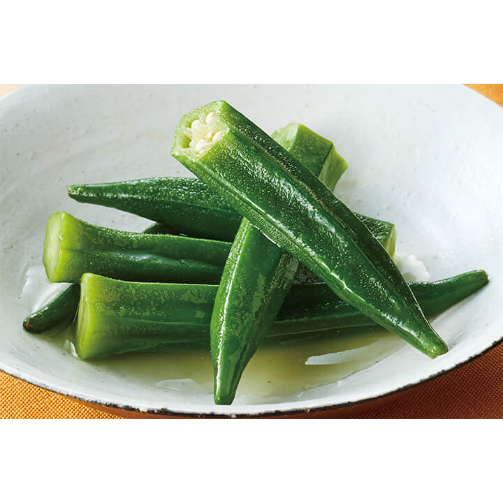 E調理 おくらのおひたし(自然解凍) 調理例