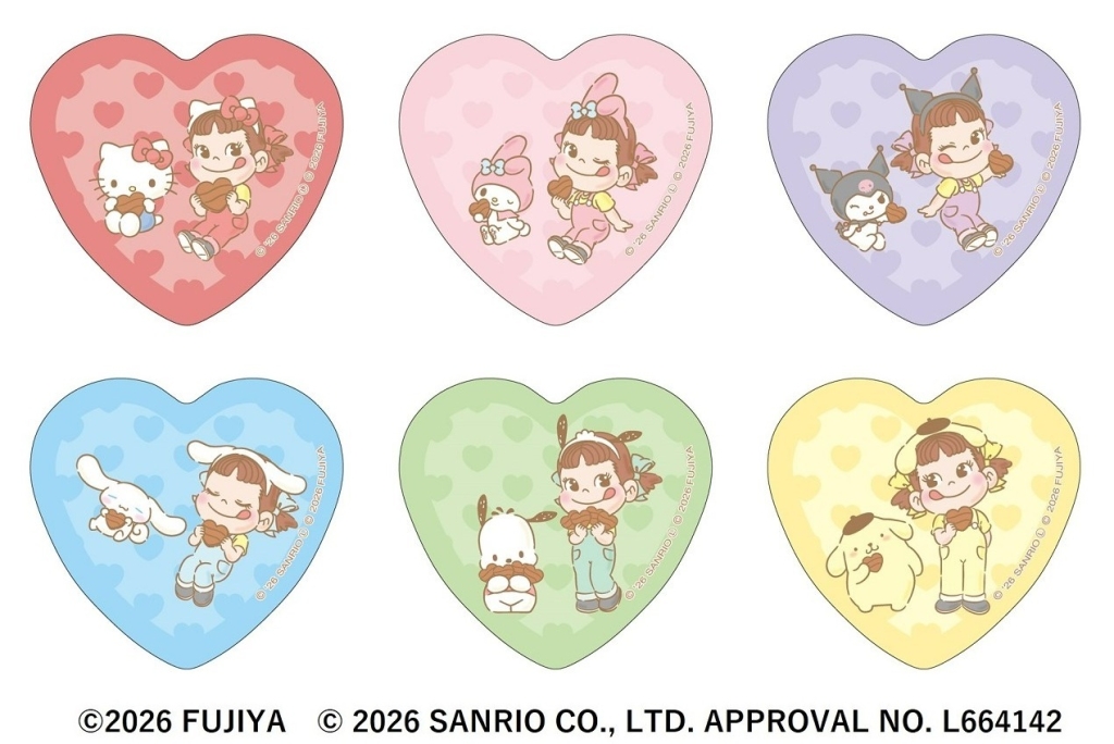 PEKO×サンリオキャラクターズ トレーディングハート缶バッジ