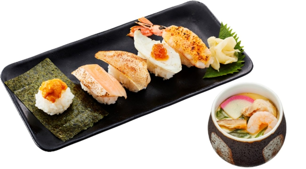 旬ネタ!期間限定5貫セット 茶碗蒸し付き