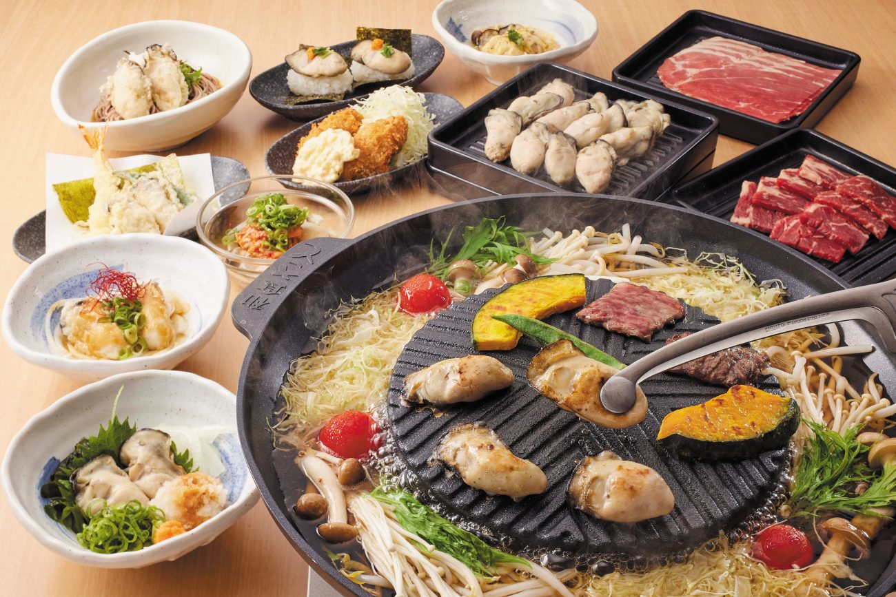 和食さとなら「焼き牡蠣」も「牡蠣しゃぶ」も楽しめる