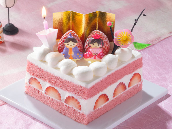 ひなまつり 苺のデコレーションケーキ 2～3人分