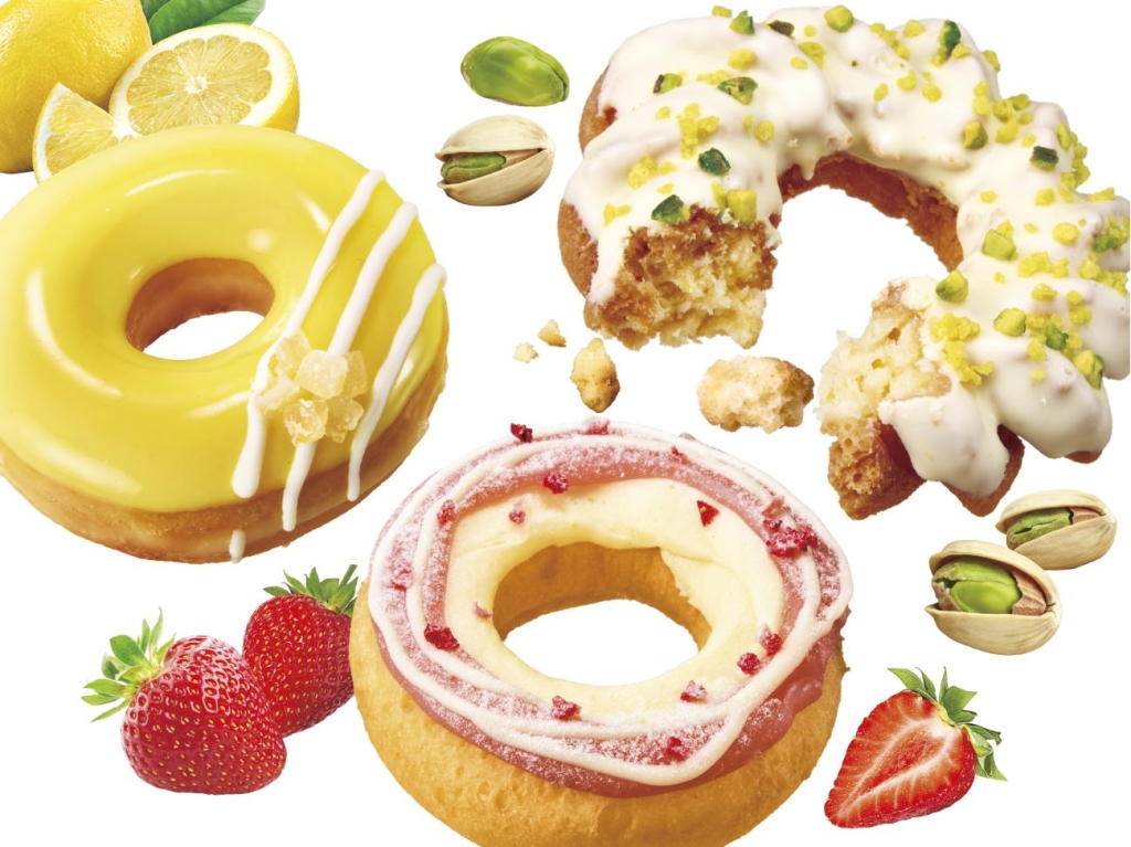 異なる食感で味わう春ドーナツ3種