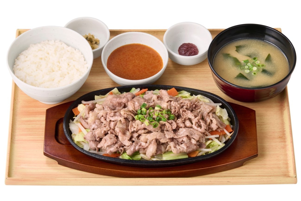 ～1/2日分の野菜が摂れる～【お肉2倍】牛焼きしゃぶ定食（特製味噌だれ/辛子味噌）　1,950円