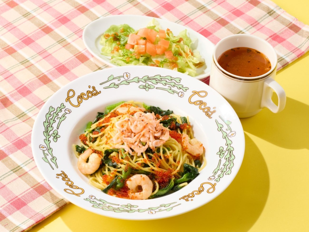 桜海老と菜の花のアーリオ･オーリオパスタランチ