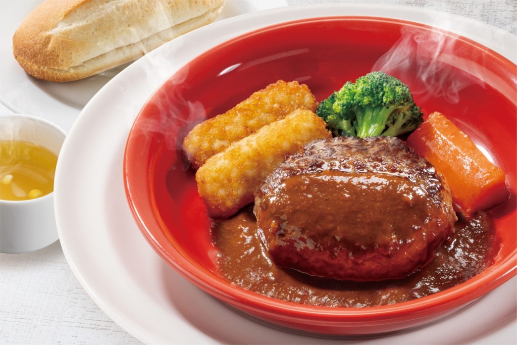 粗挽き肉厚ステーキ風ハンバーグランチ