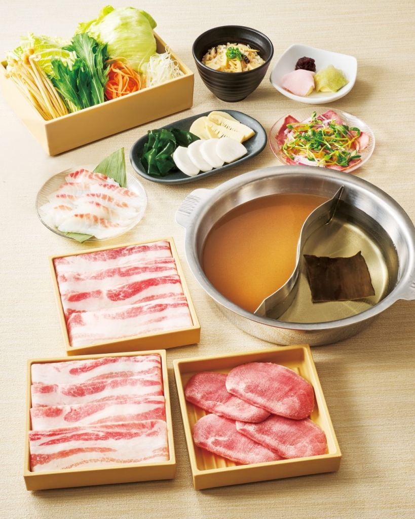 写真は「鯛しゃぶと山形恵み豚しゃぶ御膳」1人前