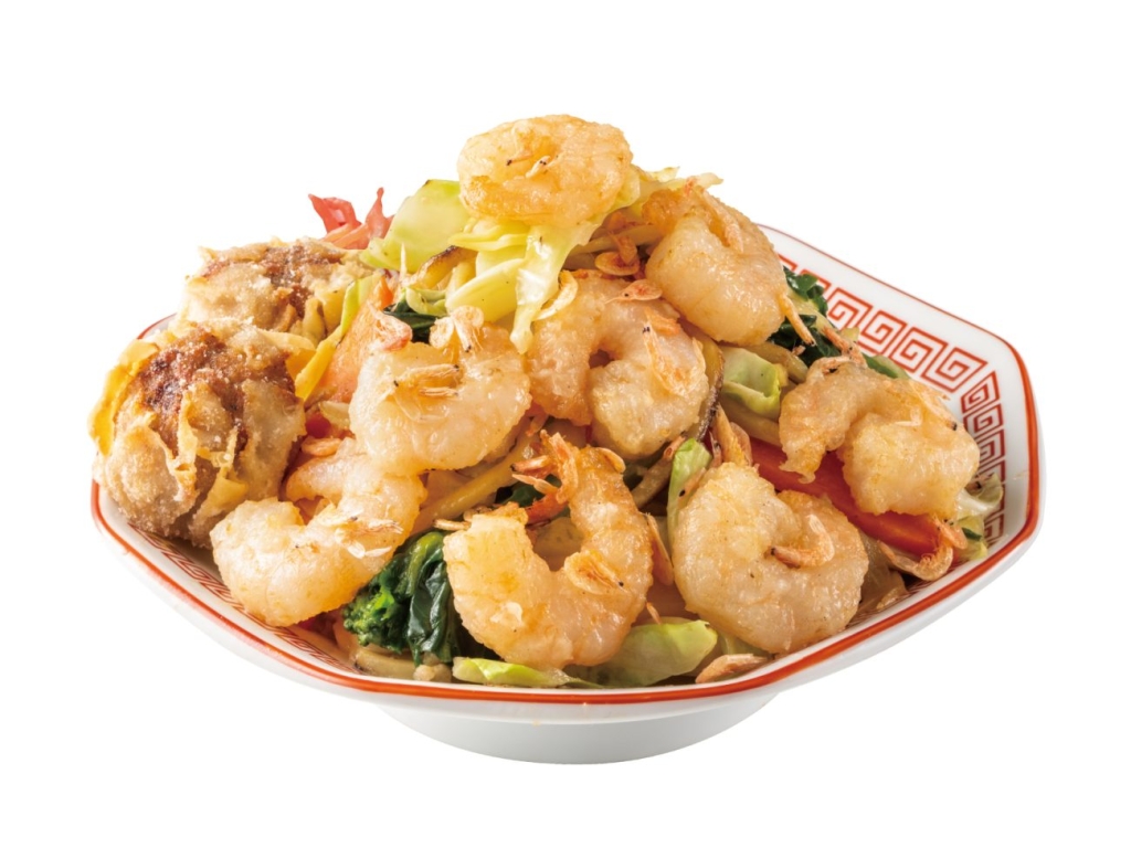 弾けっぷりプリ海老ガーリック焼きそば（写真はプリ海老2倍）