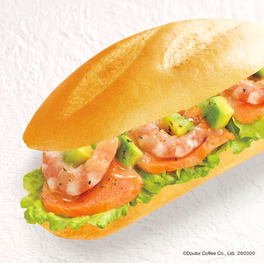 爽やかレモン ミラノサンドB　スモークサーモン・エビ・アボカド