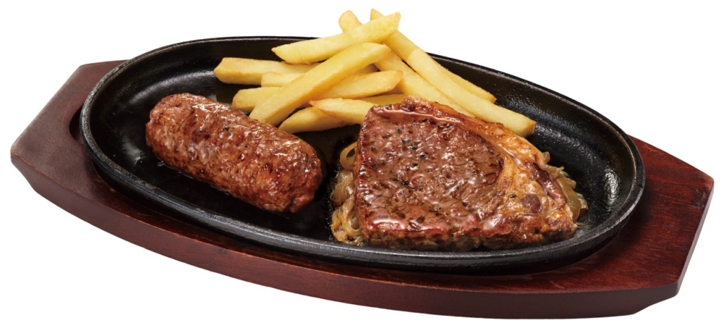 ブロンコおじさんのこだわり炭焼きがんこハンバーグ&炭焼きブラックダイヤモンドサーロインステーキコンビ