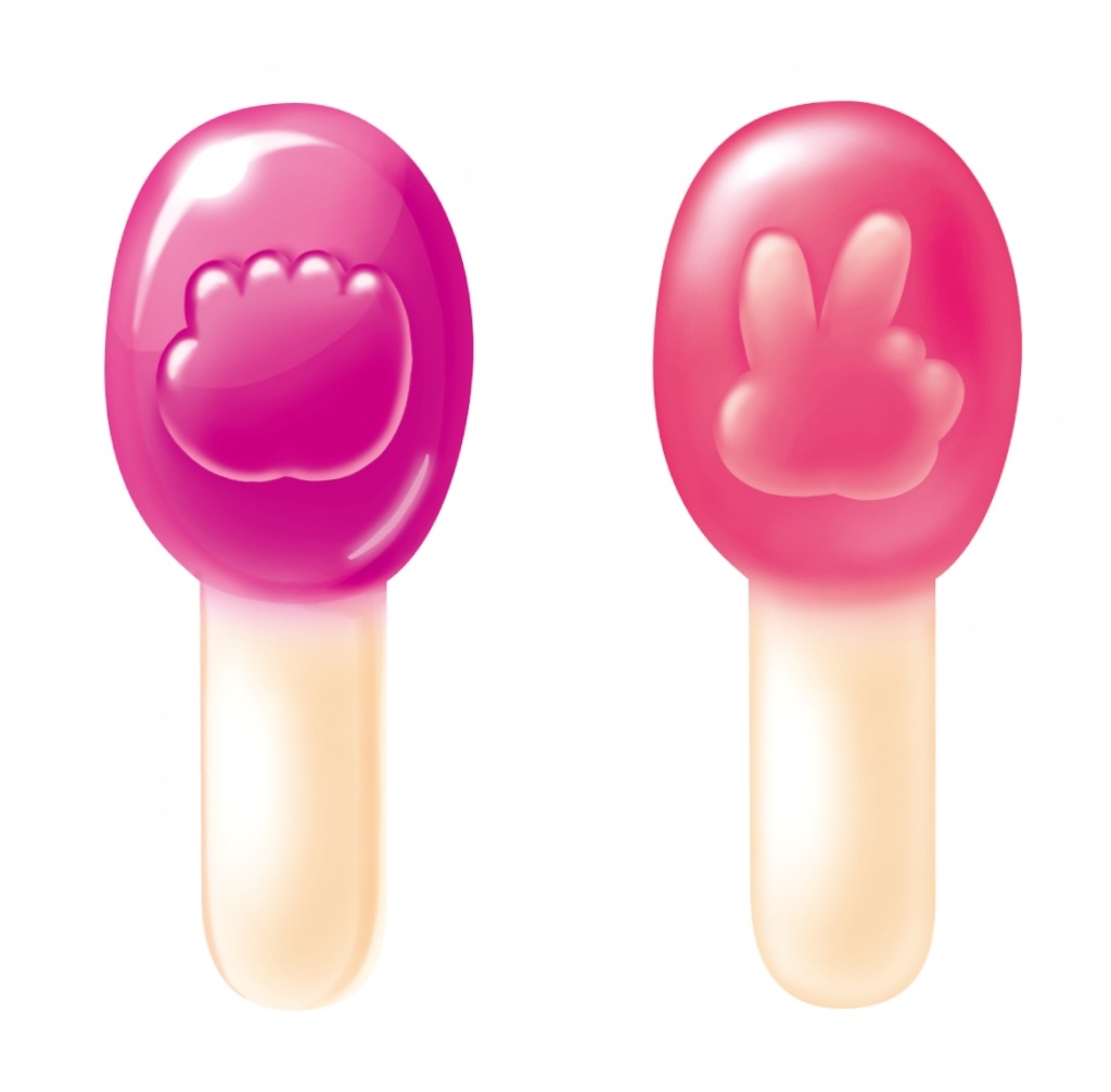 2色の生地でキャンディと棒をイメージ