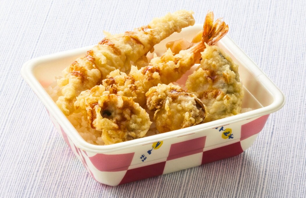 海老と4種の北海道産天丼弁当(お新香付)