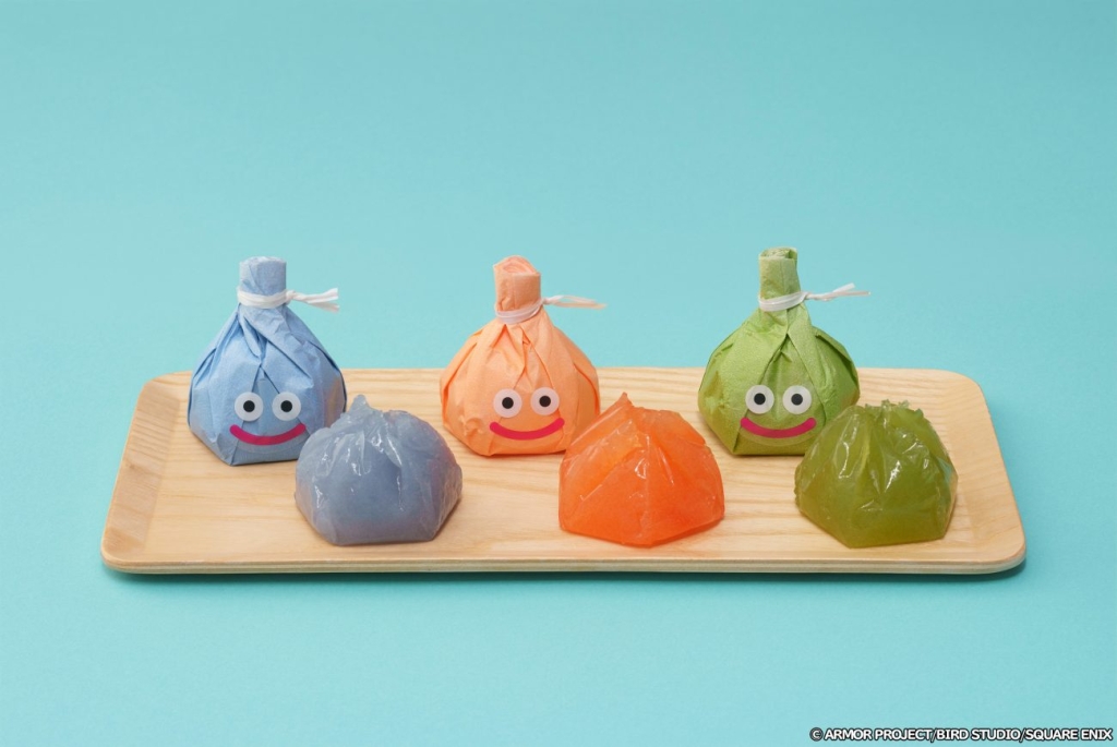 左から定番のういろう味、コラボ限定のみかん味･キウイ味