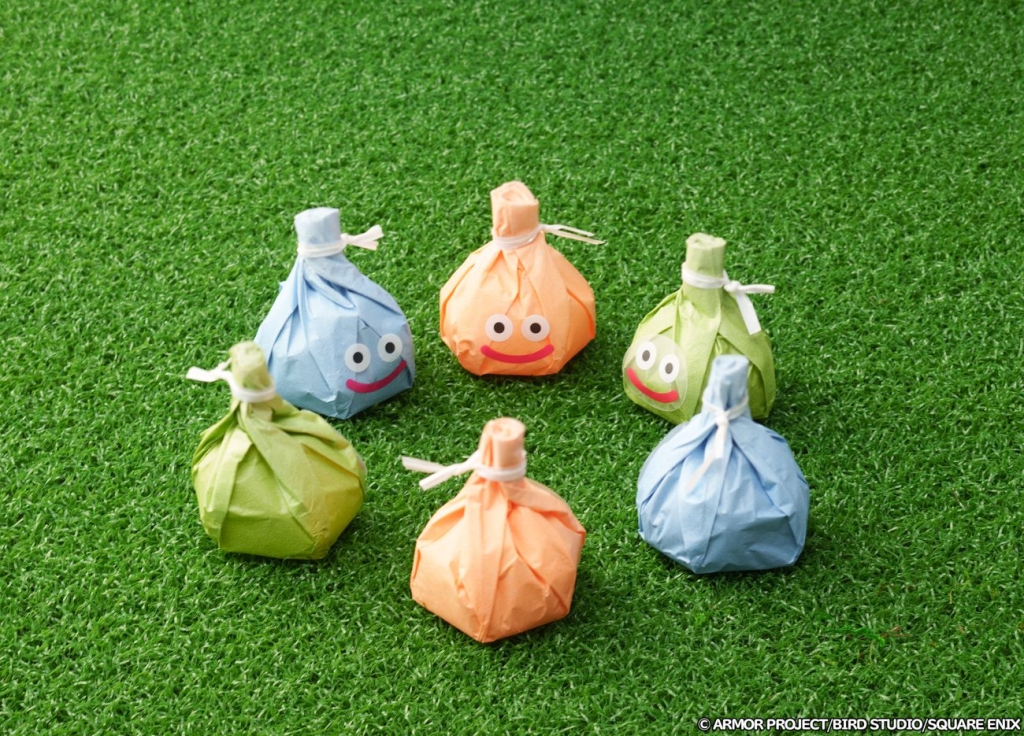 ういろうの包み紙にはスライムの顔をデザイン