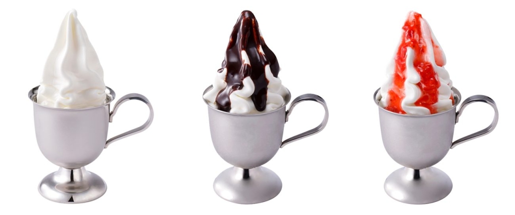 北海道ミニソフト、北海道ミニソフト（チョコソース）、北海道ミニソフト（イチゴソース）