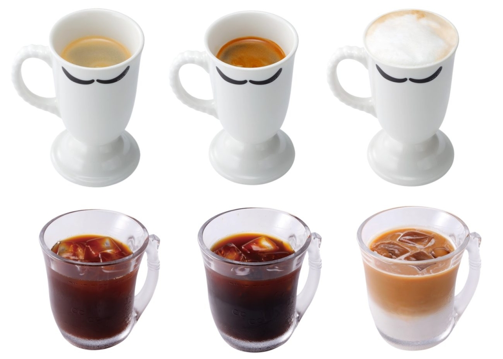 ホットコーヒー（シングルオリジン/ブレンド）、ホットカフェラテ、アイスコーヒーS（シングルオリジン/ブレンド）、アイスカフェラテS