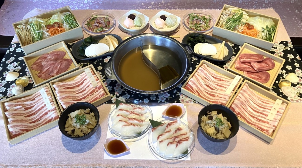 「鯛しゃぶと山形恵み豚しゃぶ御膳(食べきりセット)」２人前