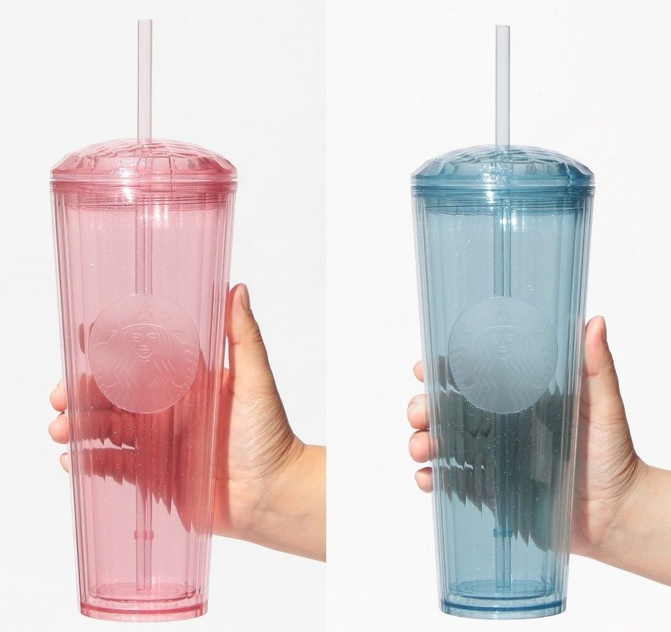 コールドカップタンブラーグリッター710ml(ピンク/ブルー)