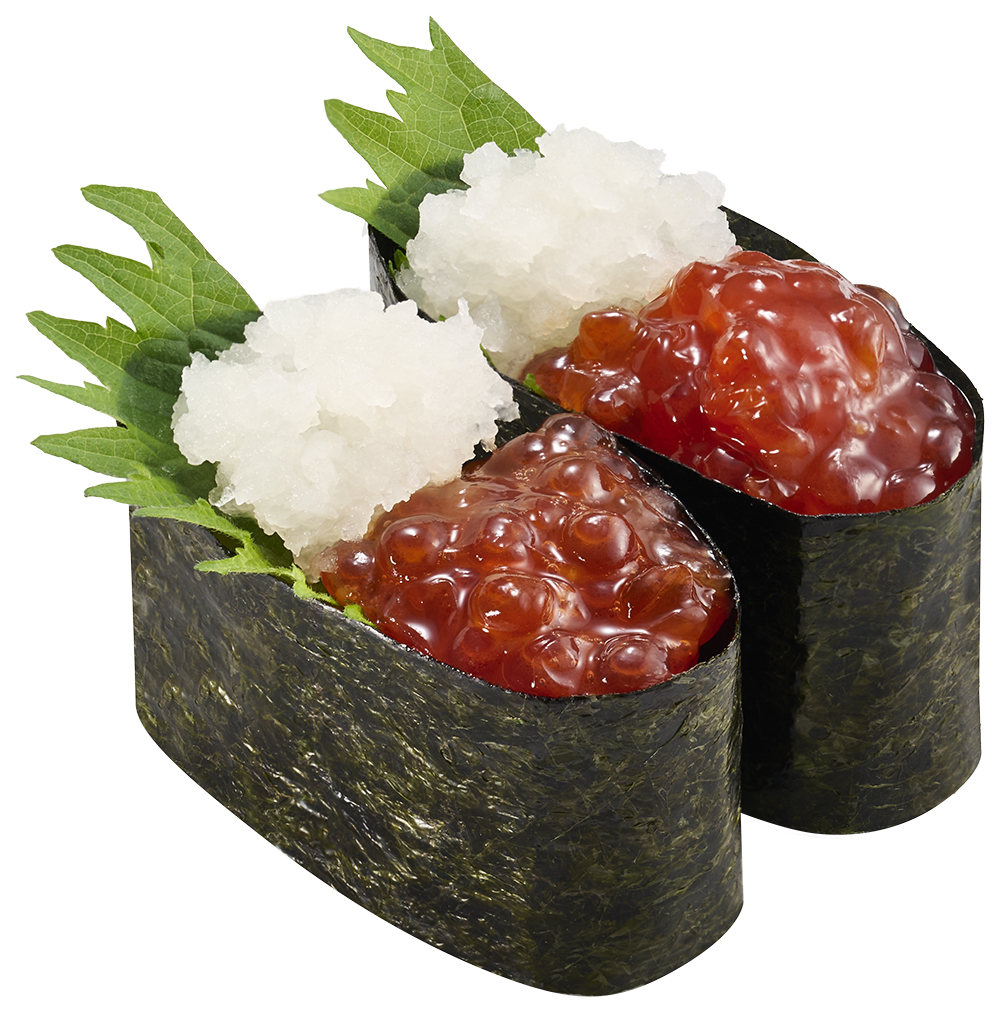 煎り酒漬け筋子と大根おろし軍艦（2貫180円～）