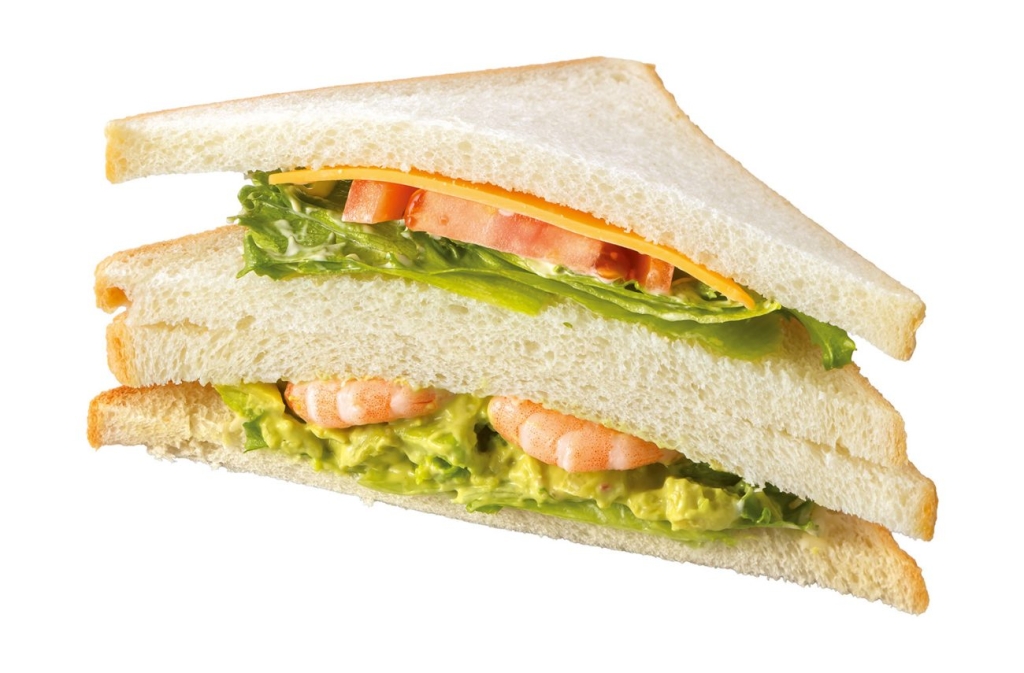 エビアボカド&フレッシュ野菜のコンビサンド 税込440円